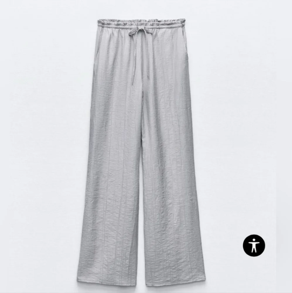 Zara Wide Leg Pants Grey Size M